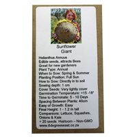 6 Degrees East Heirloom Flower Seeds - Sunflower - Giant